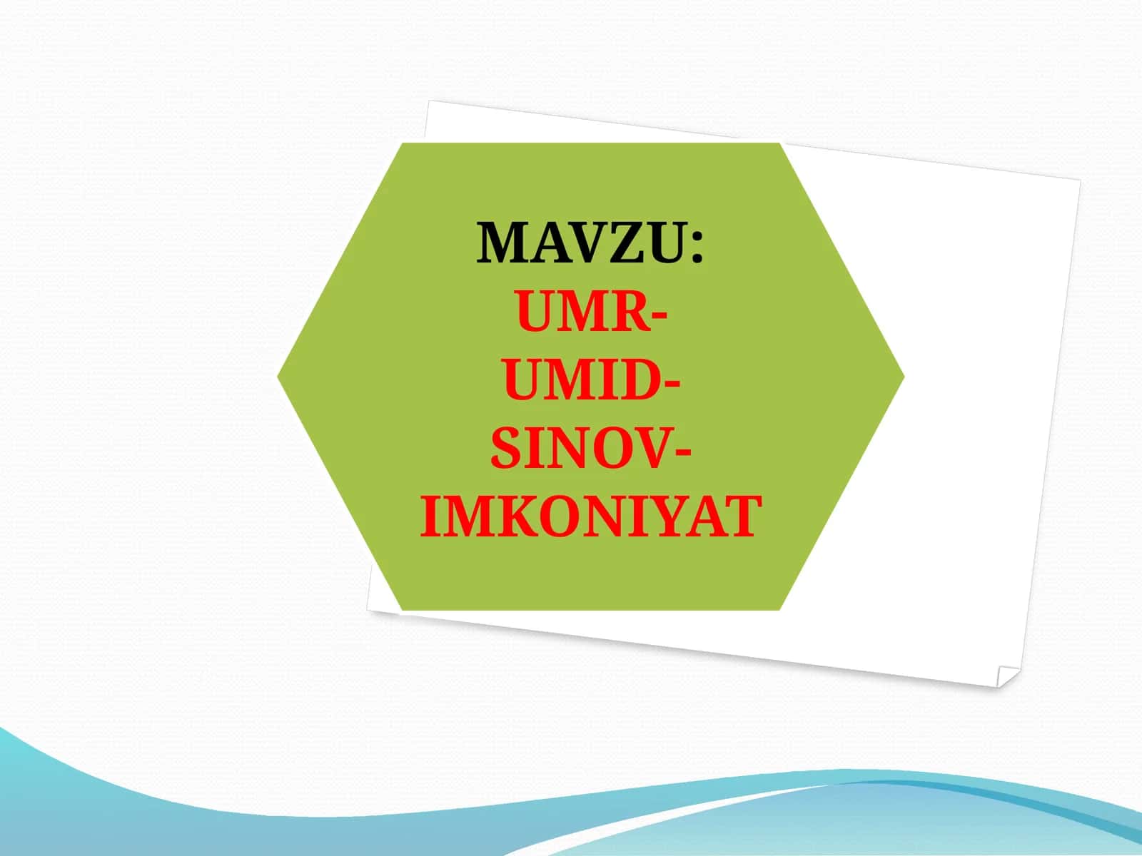 UMR umid sinov imkoniyat tarbiya fani