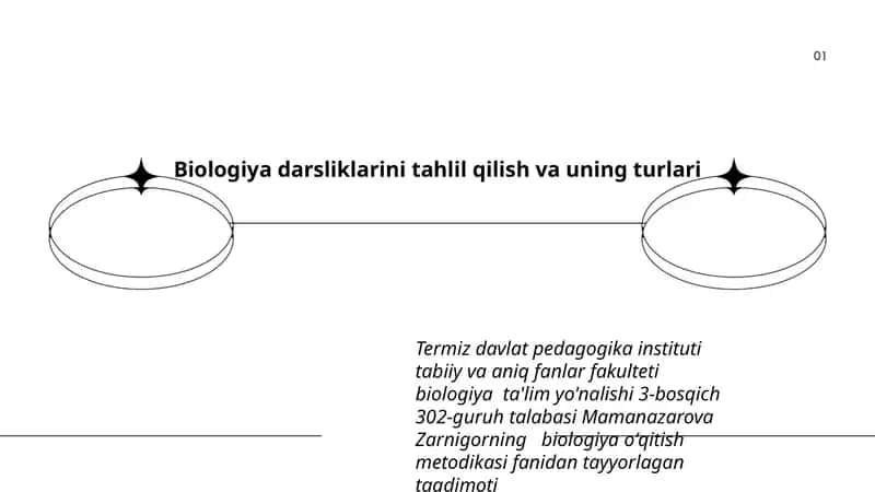Biologiya darsliklarini tahlil qilish va uning turlari