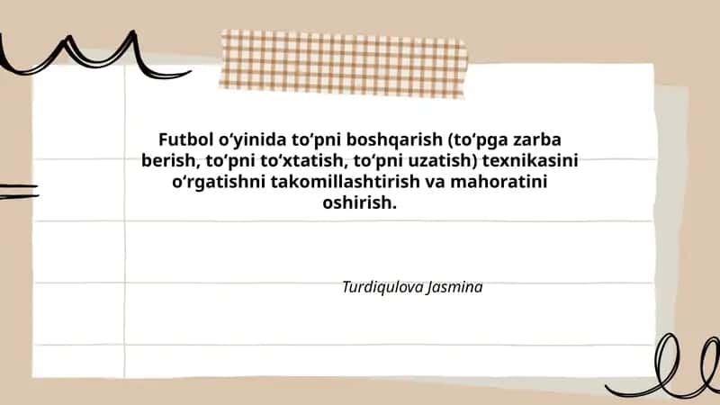 Futbol o'yinida to'pni boshqarish