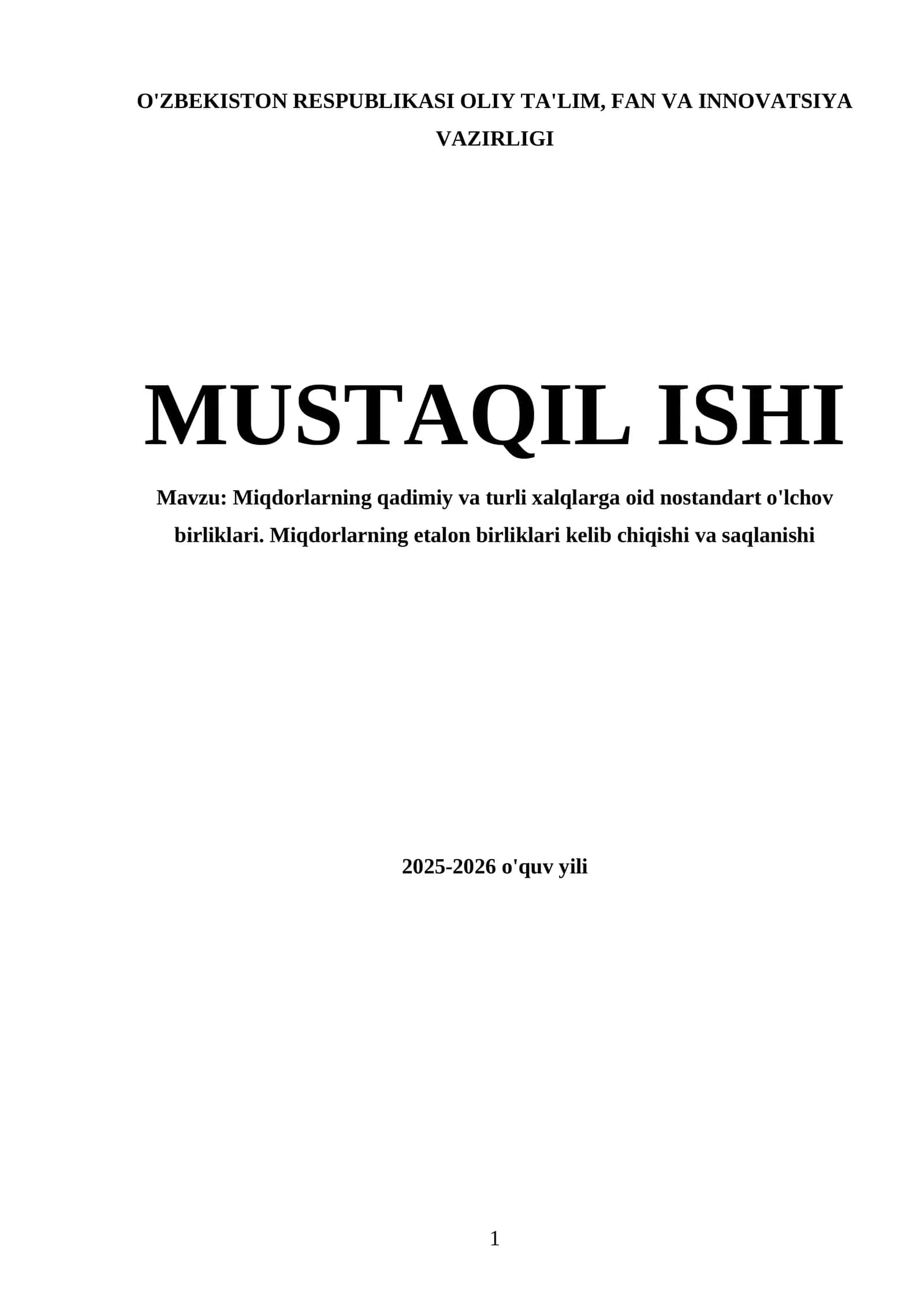 Miqdorlarning qadimiy va turli xalqlarga oid nostandart o'lchov birliklari