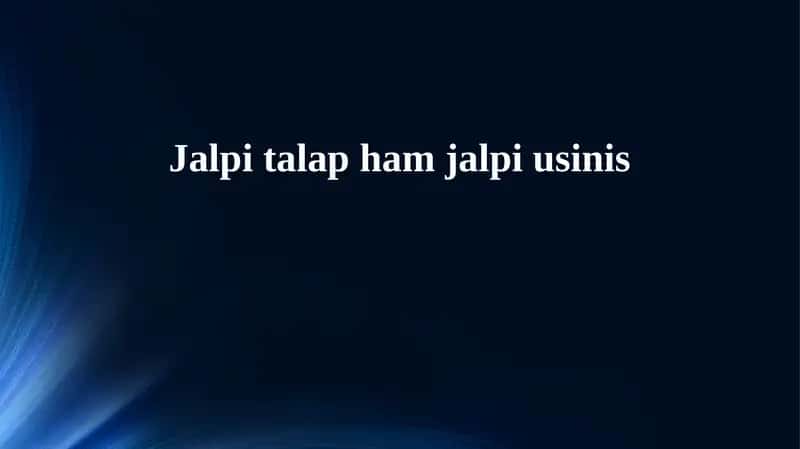 Jalpi talap ham jalpi usinis