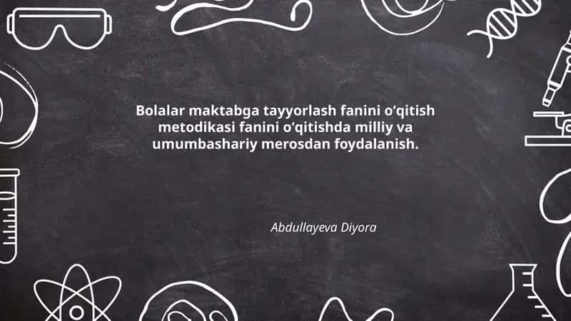 Bolalar maktabga tayyorlash fanini oʻqitish metodikasi