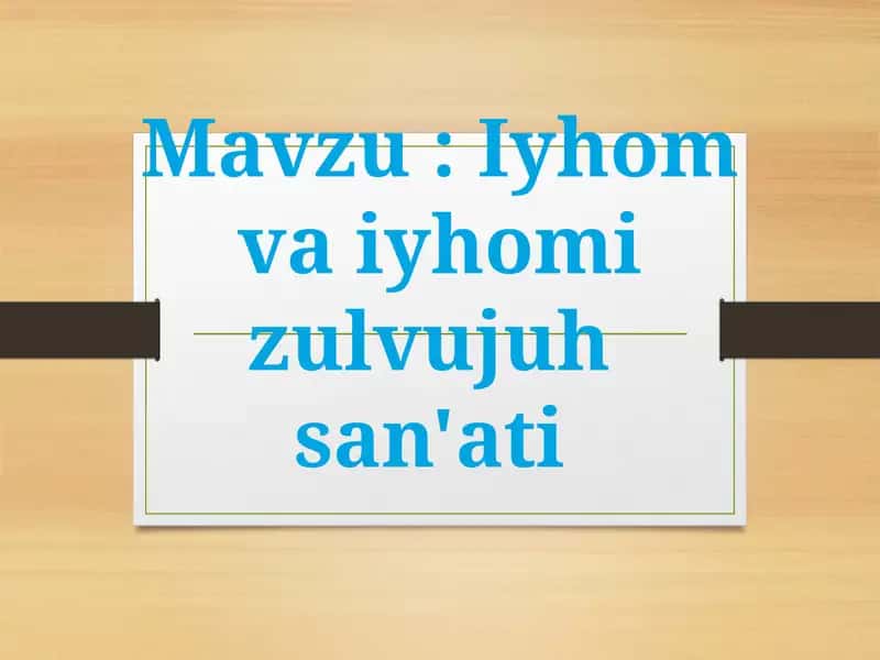 Iyhom va iyhomi zulvujux san'ati