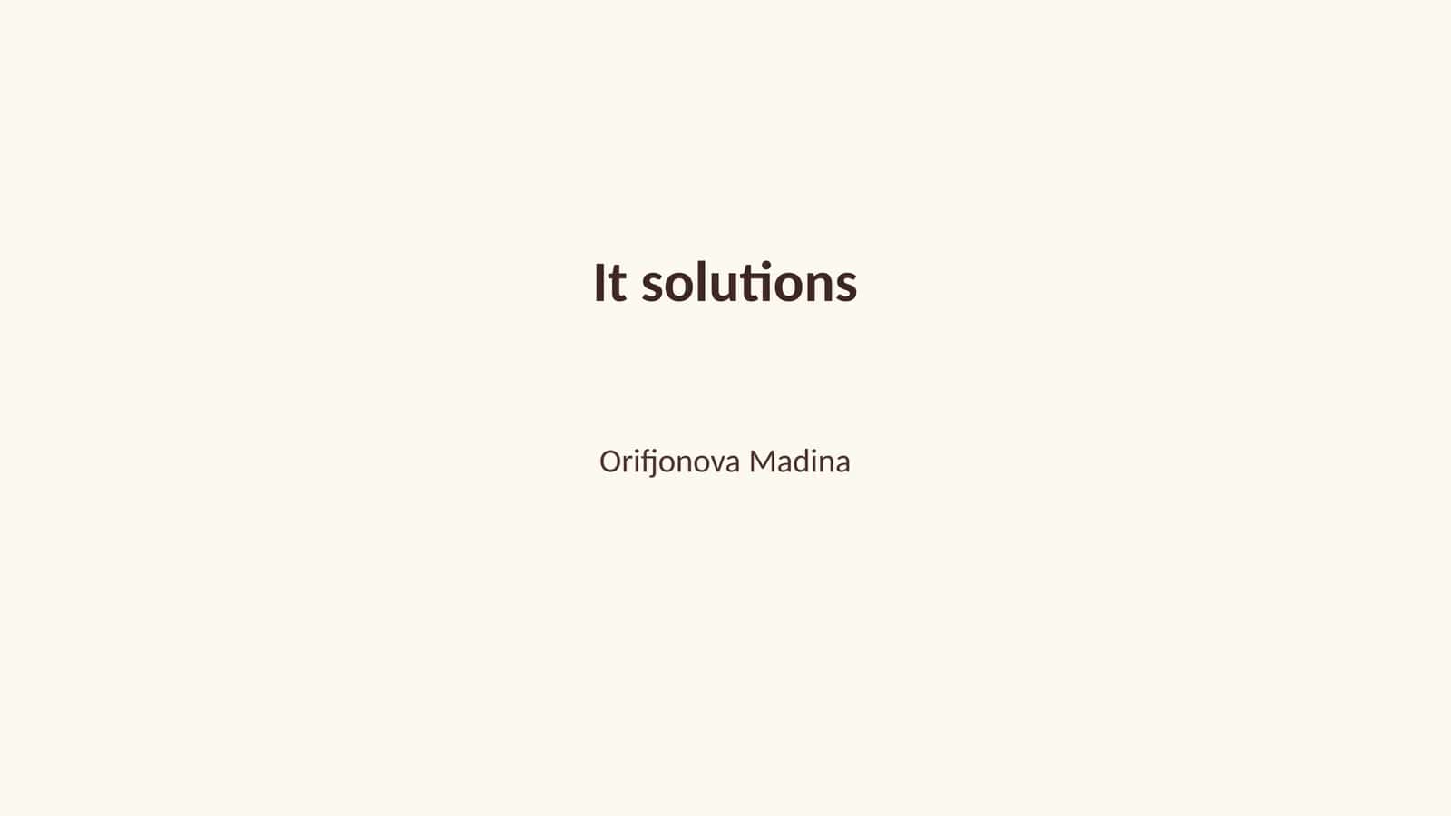 IT Solutions