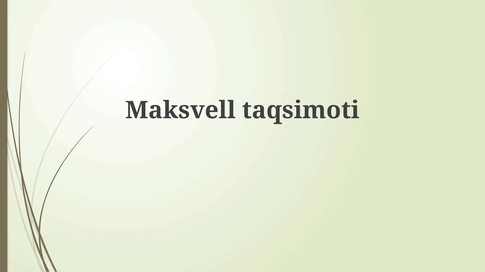 Maksvelltaqsimoti