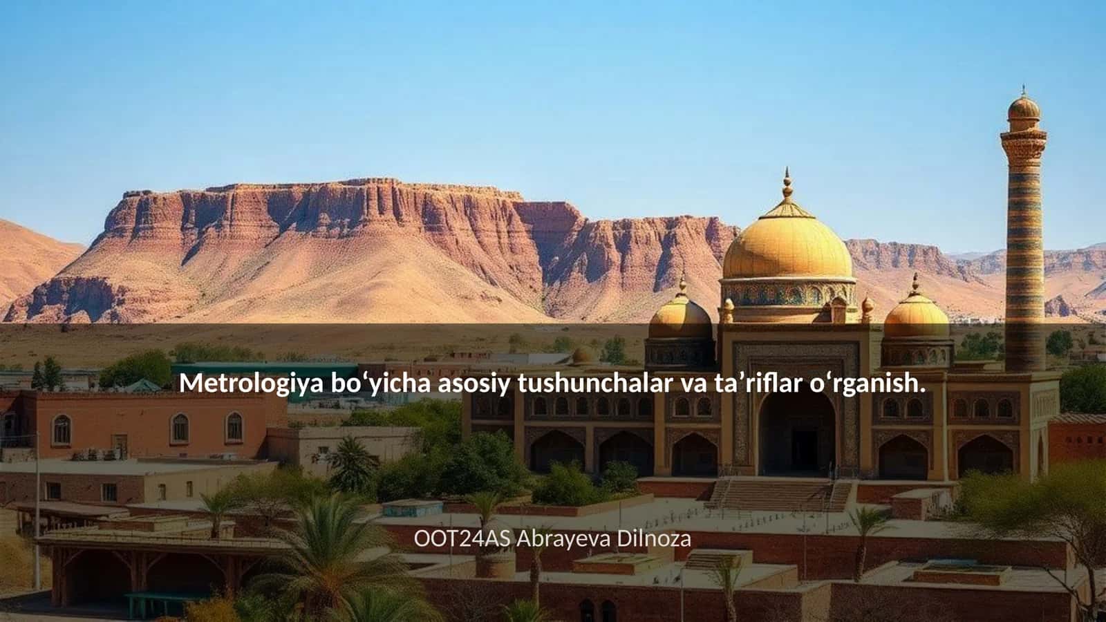 Metrologiya boʻyicha asosiy tushunchalar va taʼriflar oʻrganish