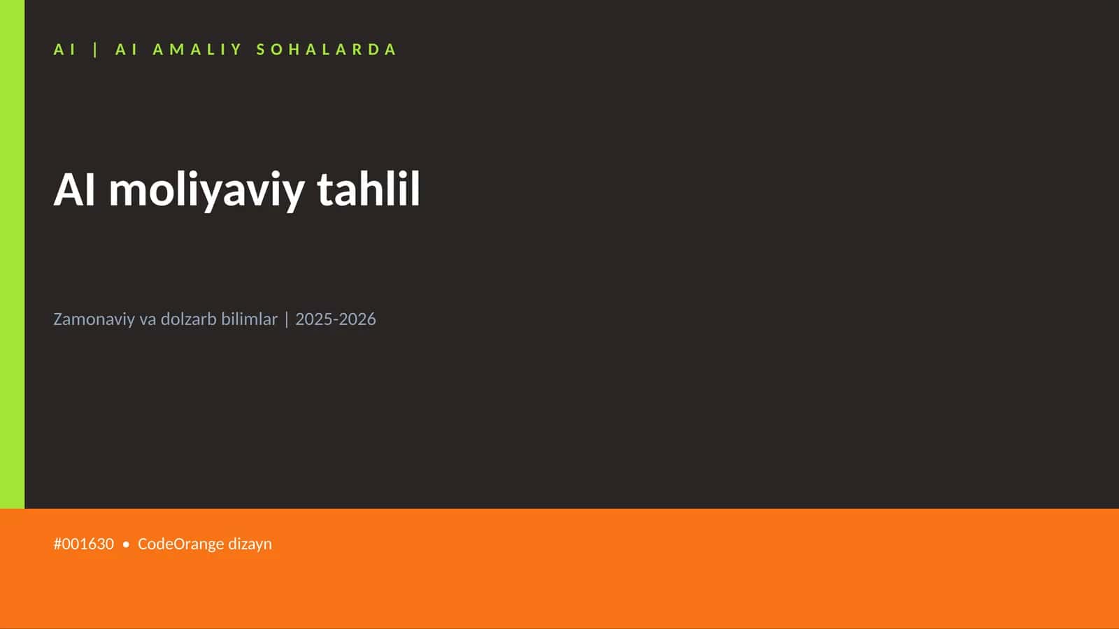 AI moliyaviy tahlil