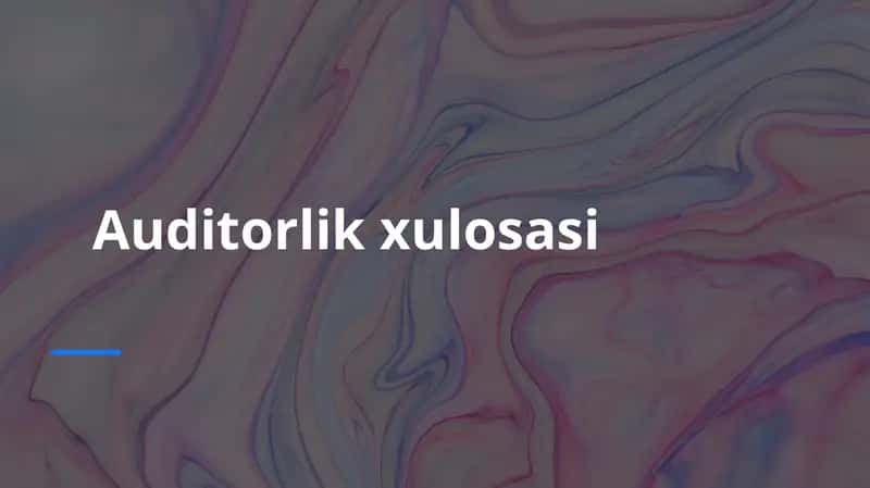 Auditorlik xulosasi