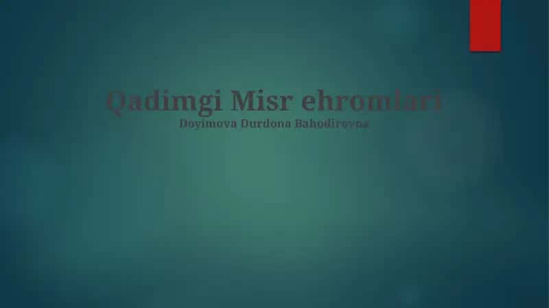 Qadimgi Misr ehromlari