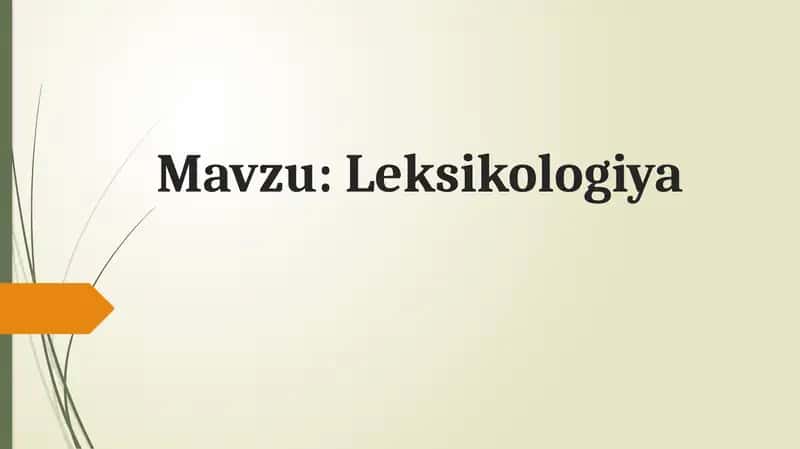 Leksikologiya