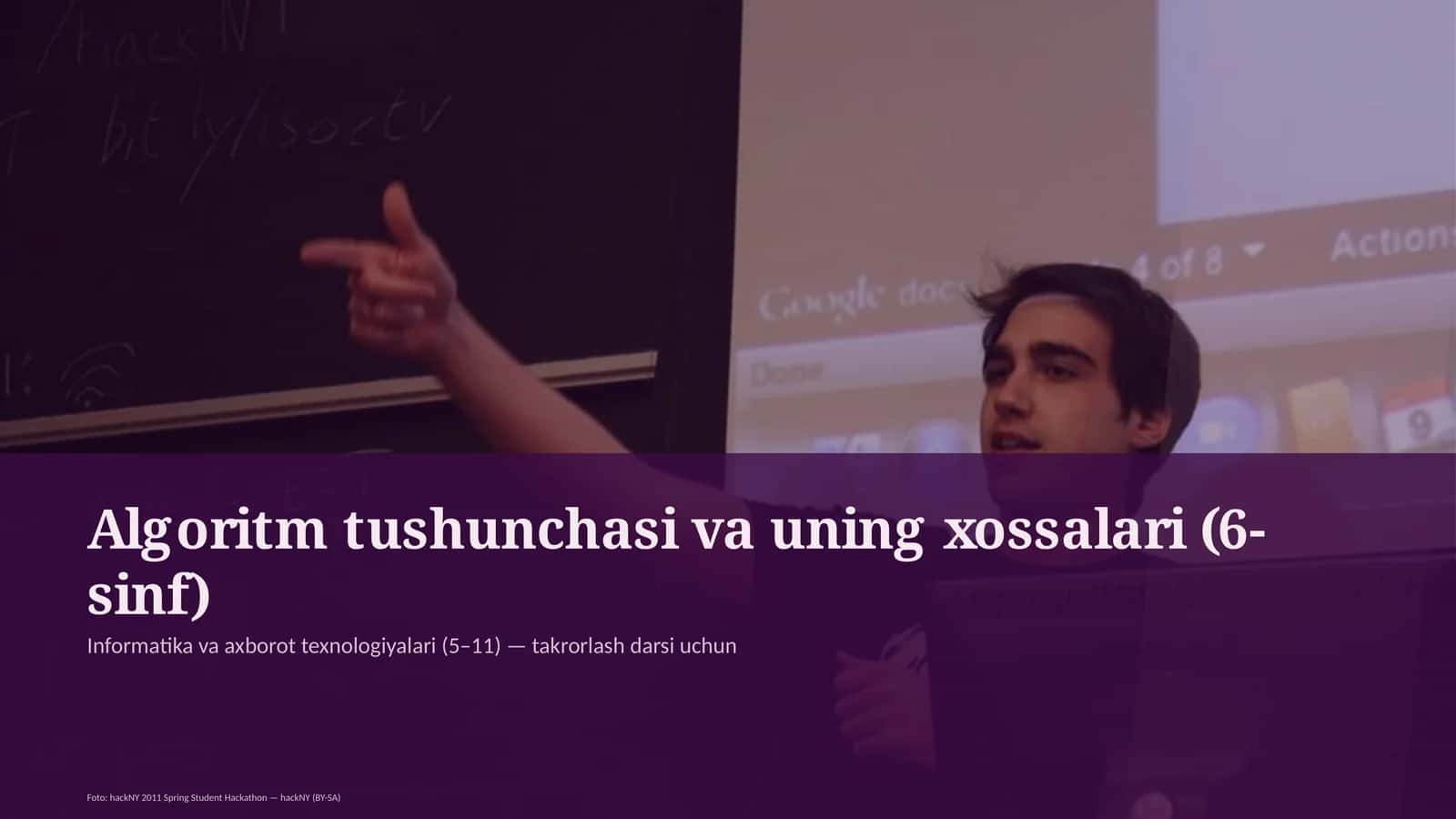 Algoritm tushunchasi va uning xossalari (6-sinf)