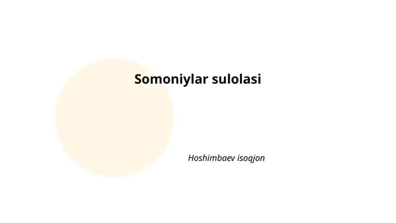 Somoniylar sulolasi