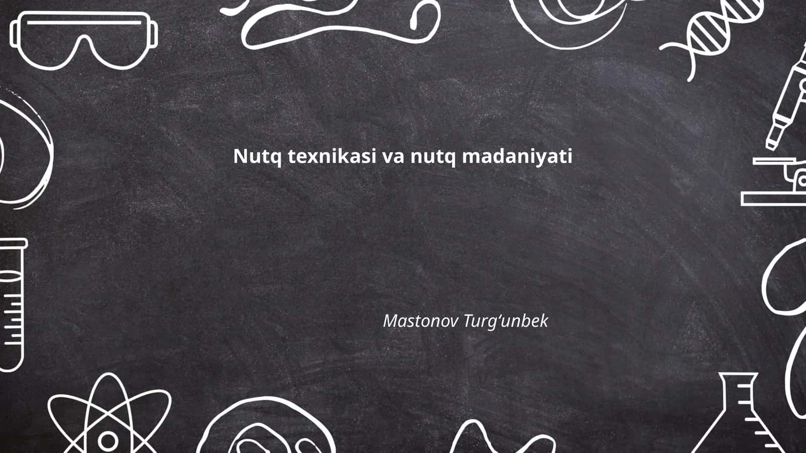 Nutq texnikasi va nutq madaniyati