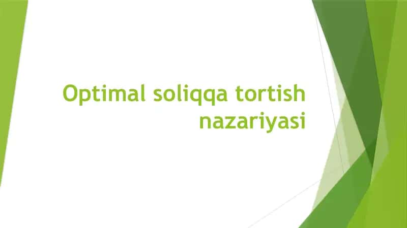 Optimal soliqqa tortish nazariyasi