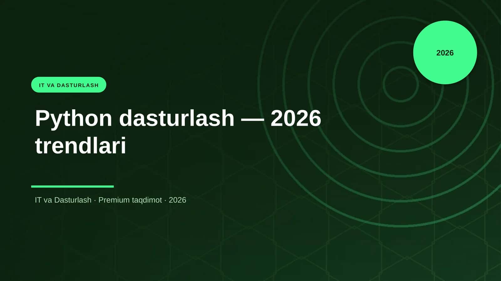 Python dasturlash — 2026 trendlari