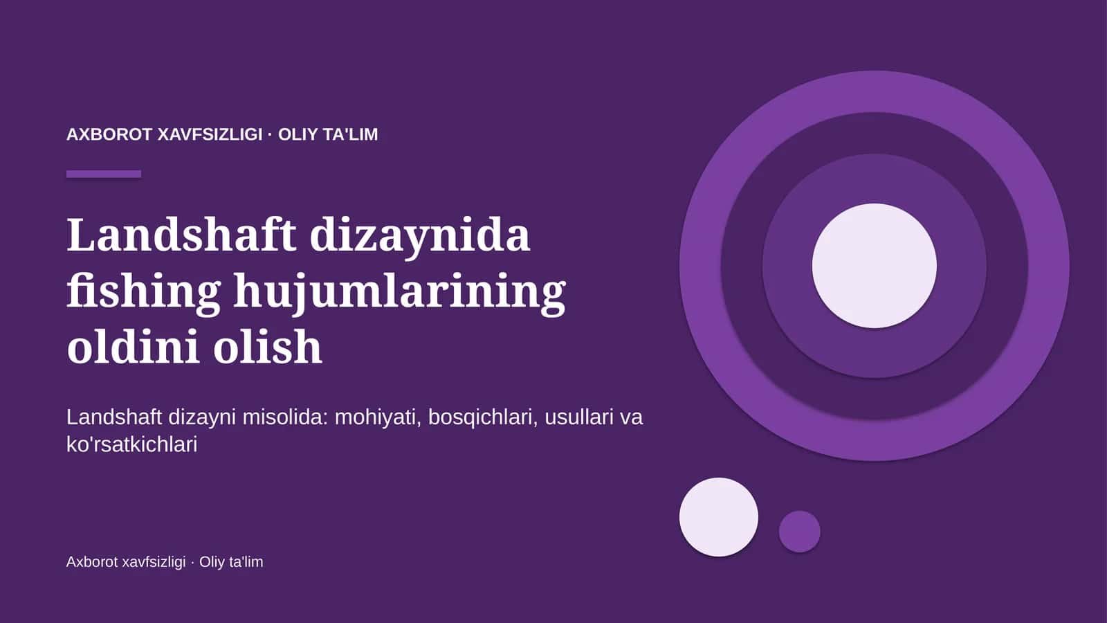 Landshaft dizaynida fishing hujumlarining oldini olish