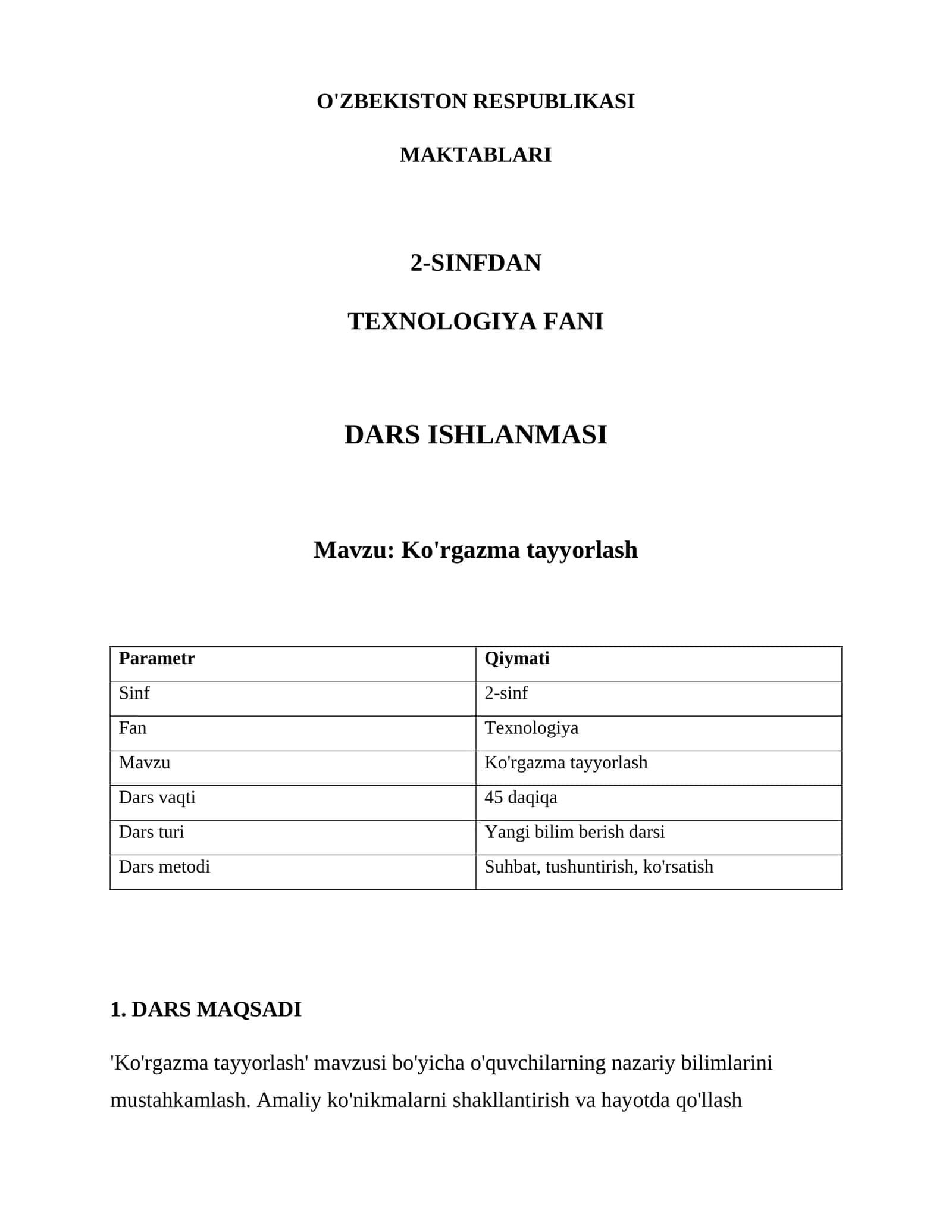 Ko'rgazma tayyorlash