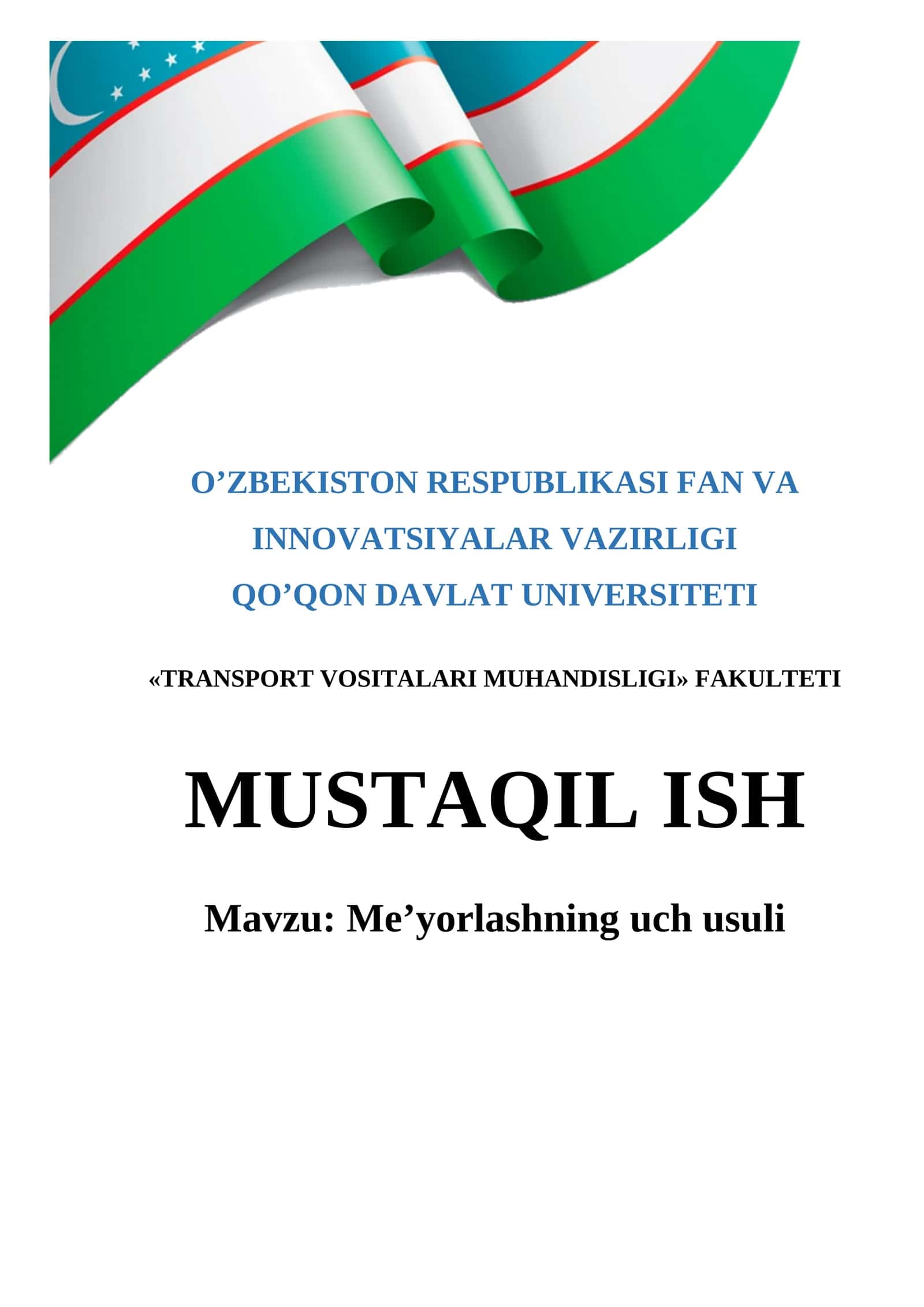 Me’yorlashning uch usuli