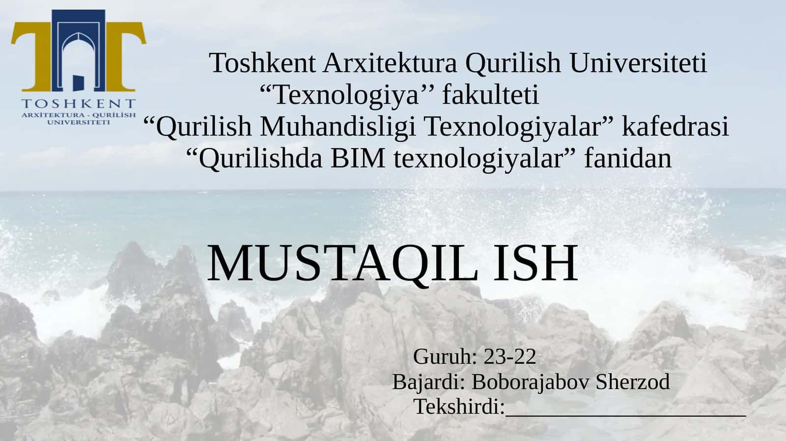 Qurilish Muhandisligi Texnologiyalar