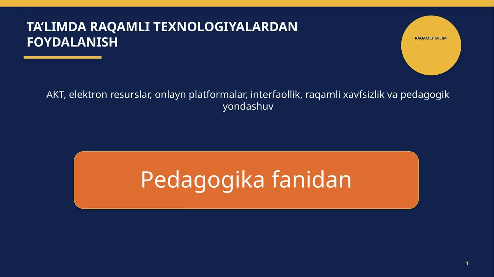 Raqamli ta’lim
