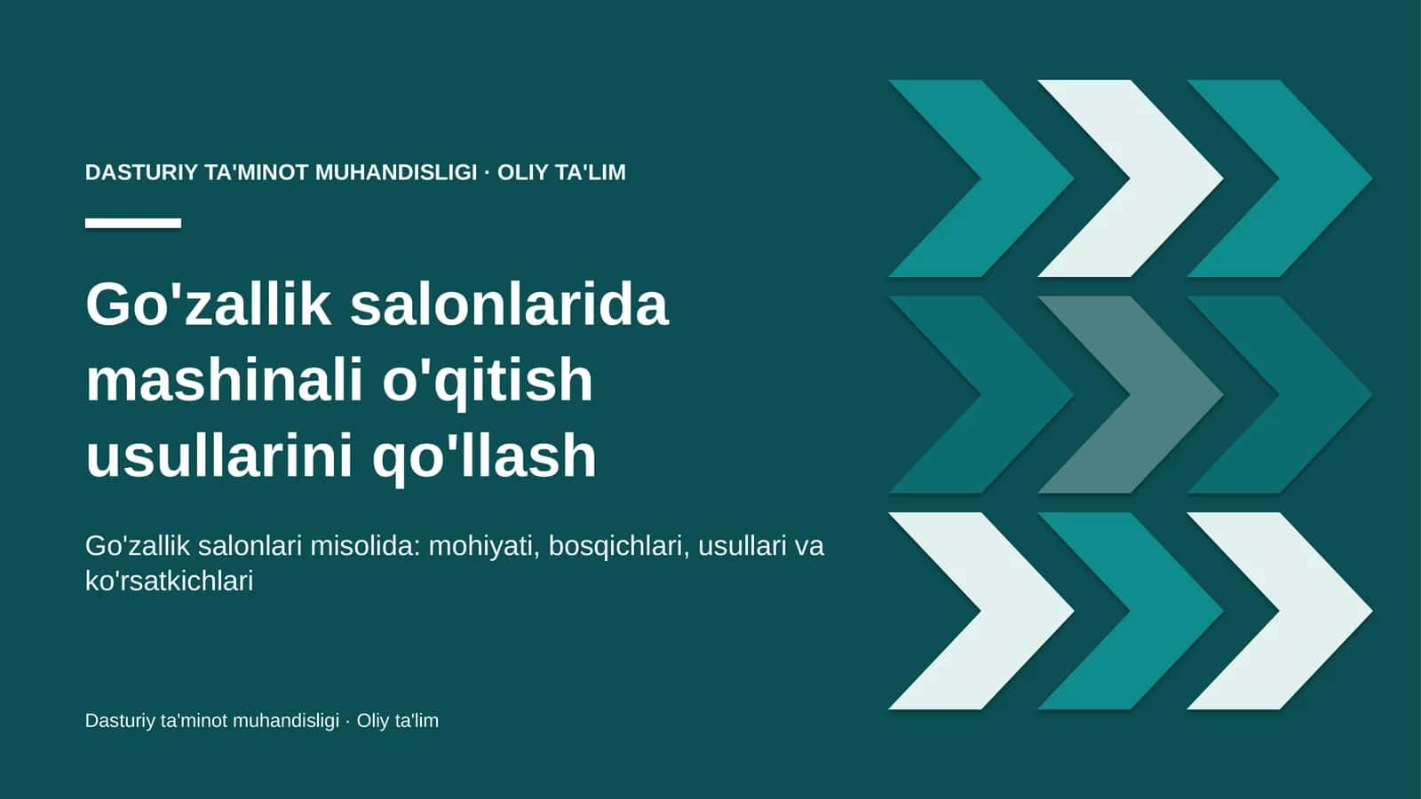 Go'zallik salonlarida mashinali o'qitish usullarini qo'llash