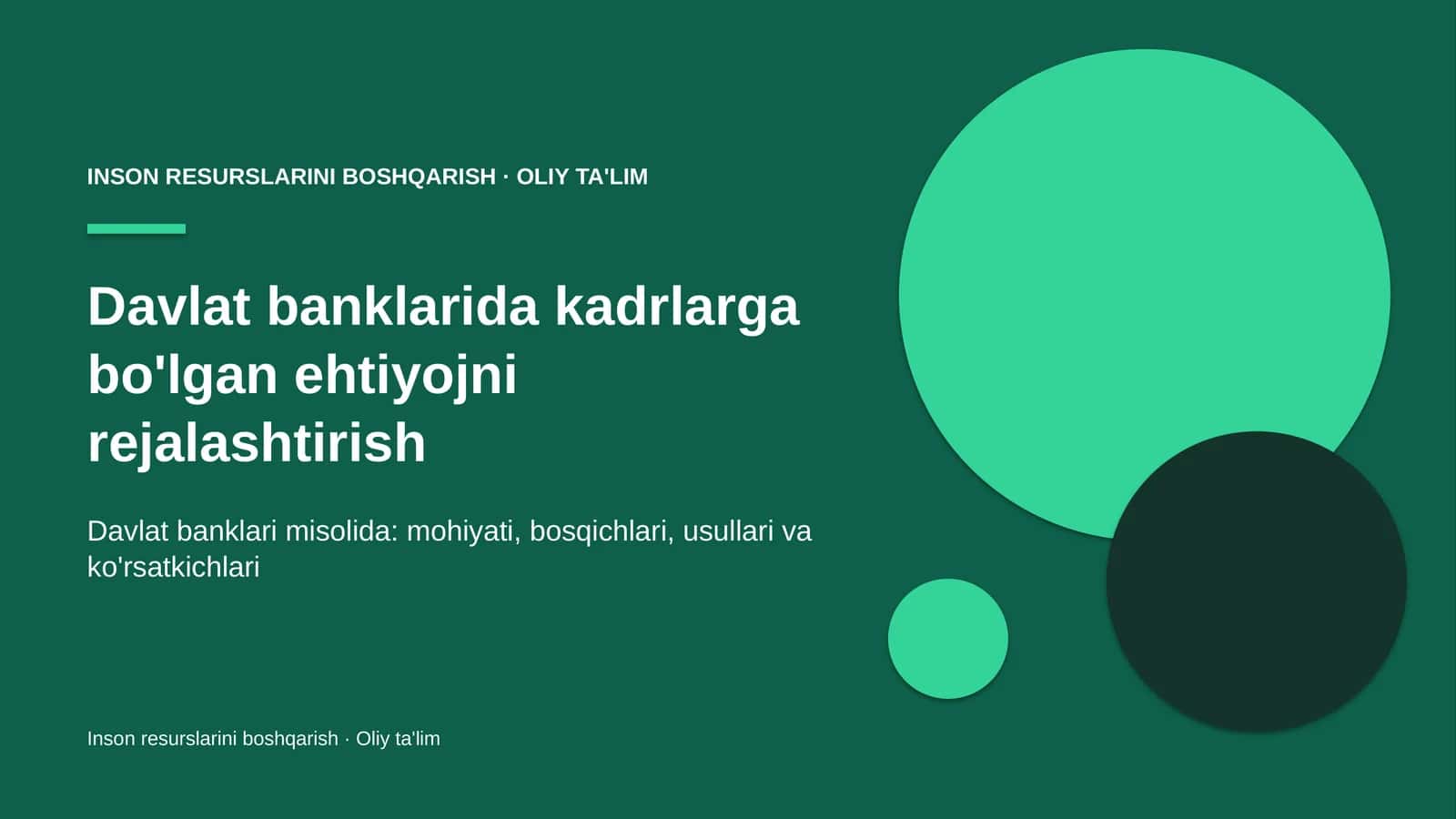 INSON RESURSLARINI BOSHQARISH · OLIY TA'LIM