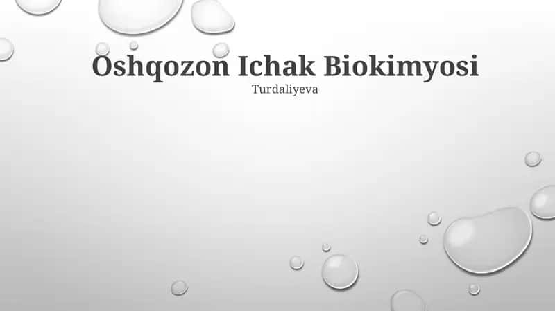Oshqozon Ichak Biokimyosi