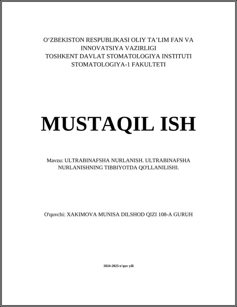 ULTRABINAFSHA NURLANISH