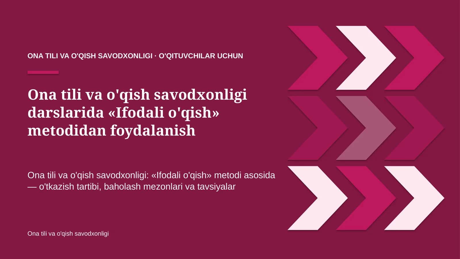 ona tili va o'qish savodxonligi darslarida ifodali o'qish metodidan foydalanish 9436