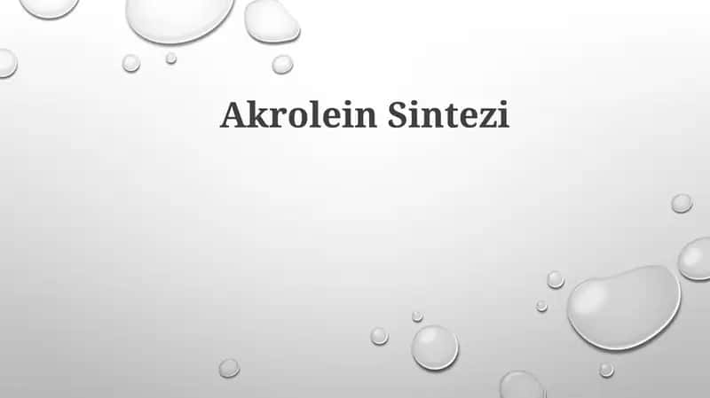 AkroleinSintezi