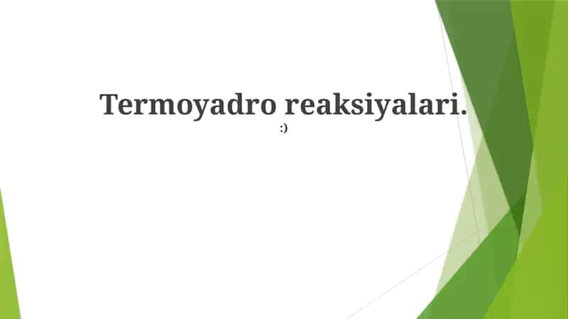 Termoyadro reaksiyalari