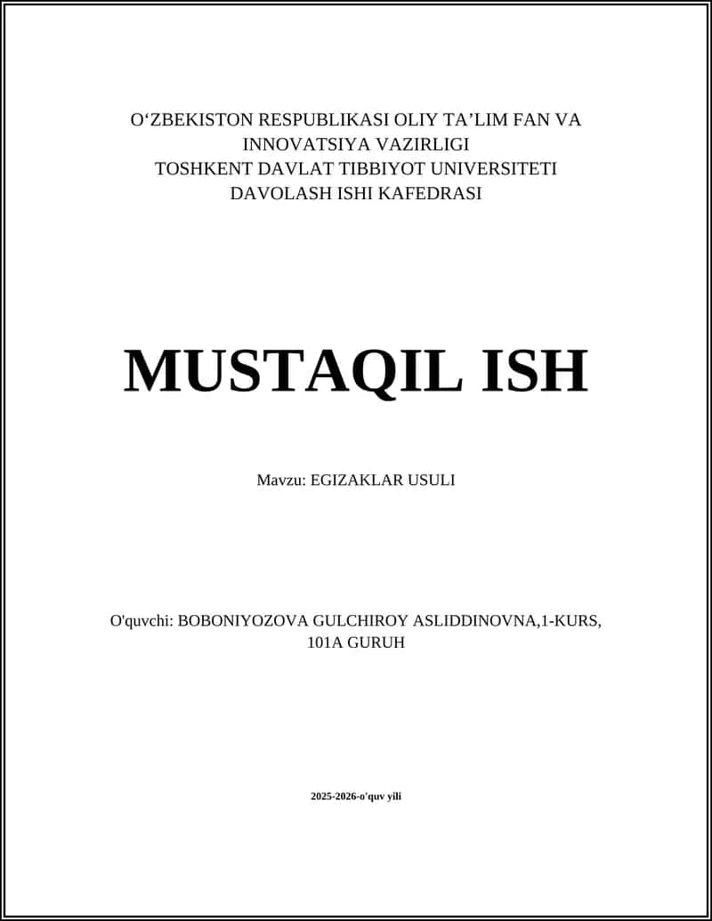 EGIZAKLAR USULI