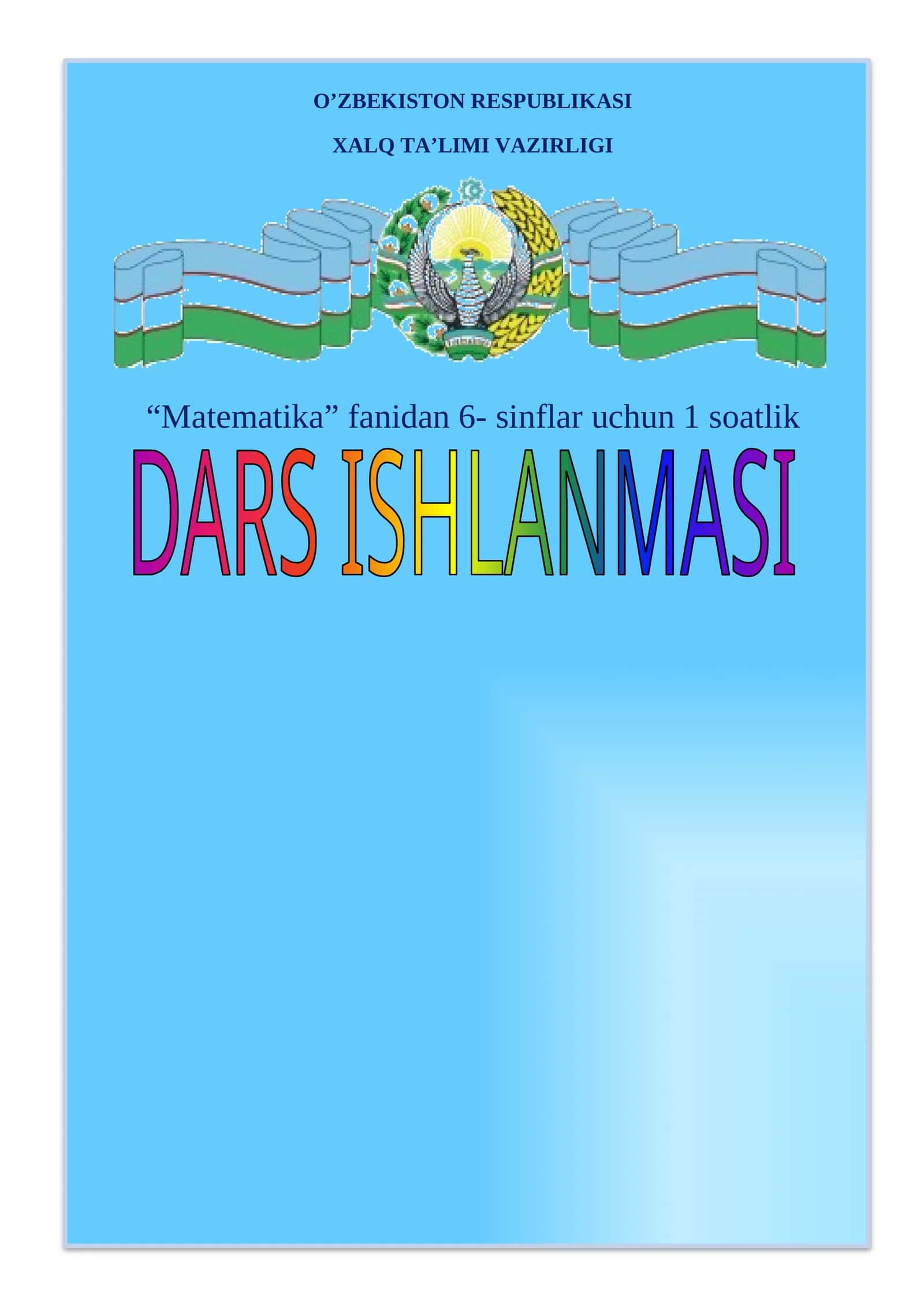 Matematika Dars Ishlanmasi