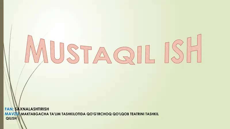 MAKTABGACHA TA'LIM TASHKILOTIDA QO'G'IRCHOQ QO'LQOB TEATRINI TASHKIL QILISH