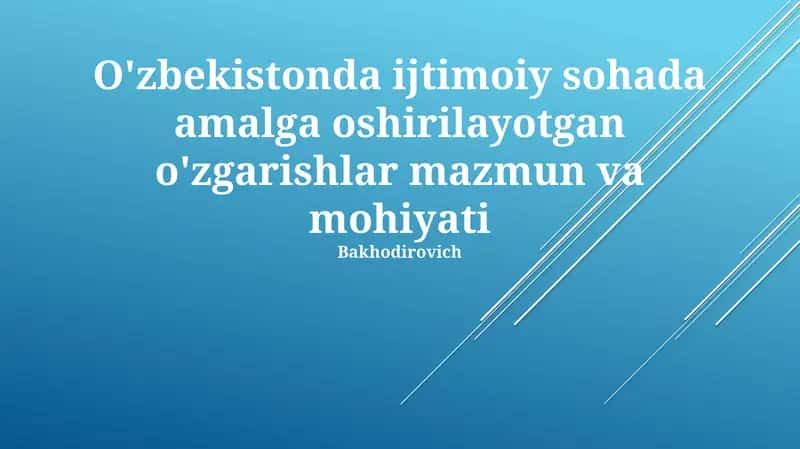O'zbekiston ta'lim islohotlari