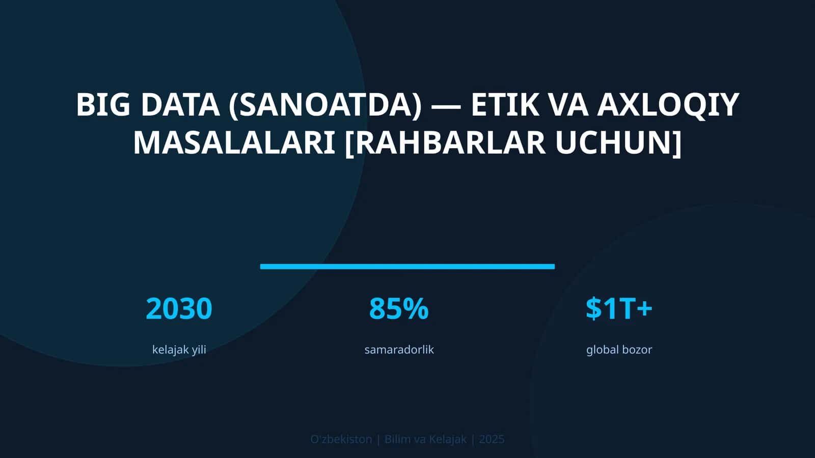 Big Data (Sanoatda) — Etik va Axloqiy Masalalari [Rahbarlar Uchun]