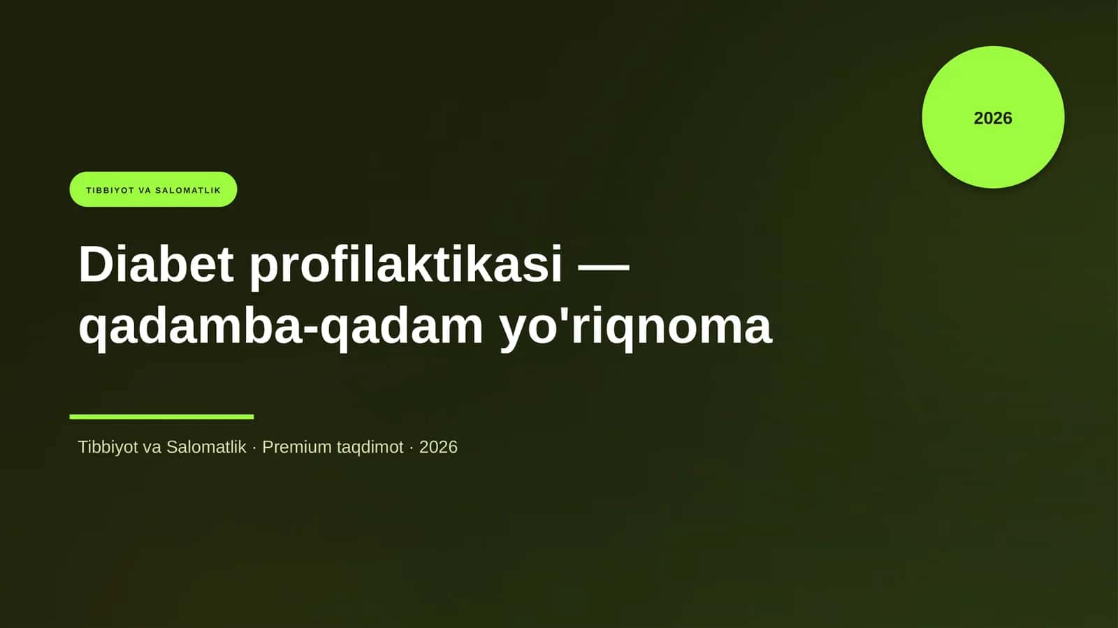 Diabet profilaktikasi — qadamba-qadam yo'riqnoma