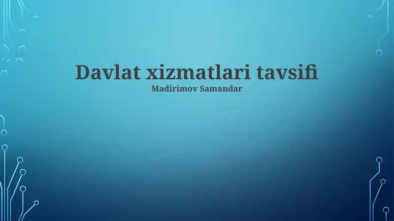 Davlat xizmatlari tavsifi