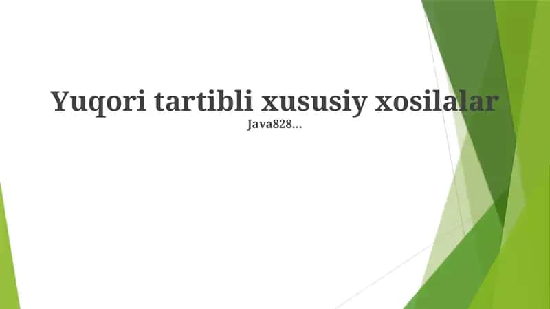 Yuqori tartibli xususiy xosilalar