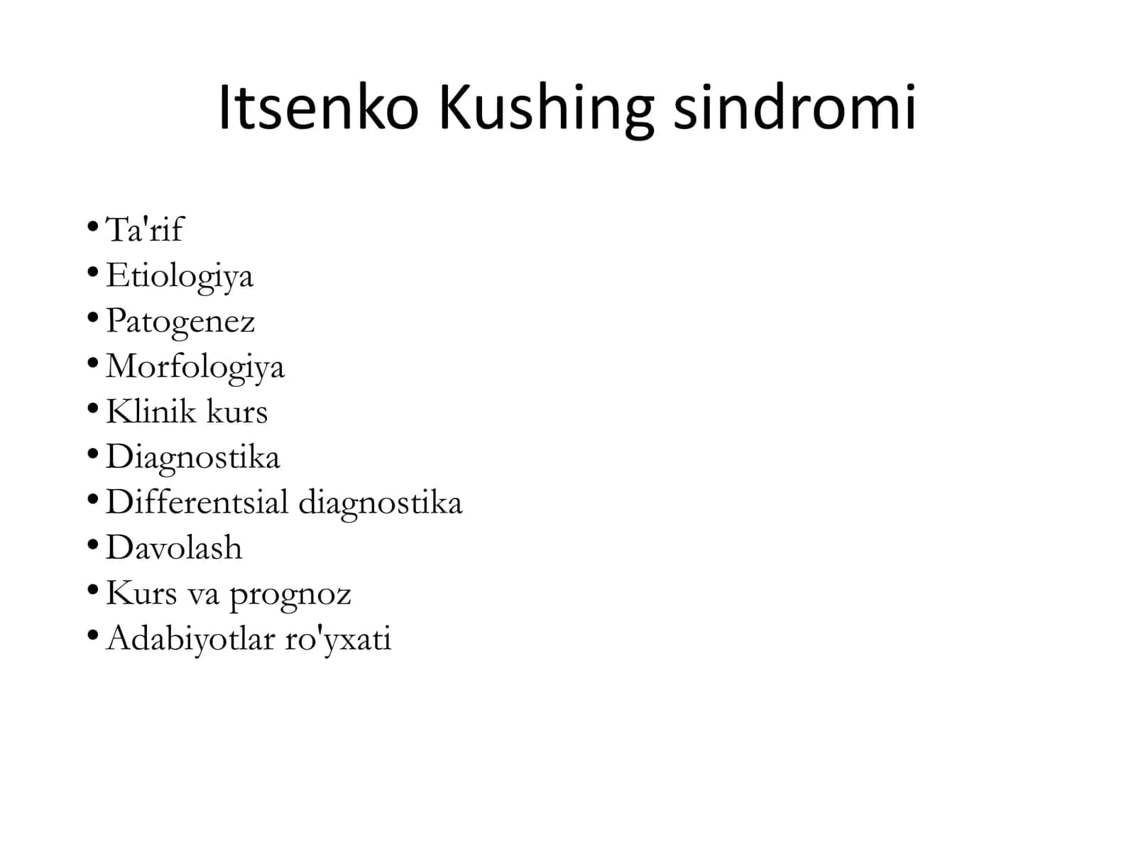 Itsenko Kushing sindromi