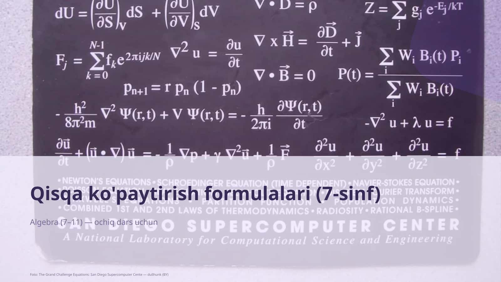 Qisqa ko'paytirish formulalari (7-sinf)
