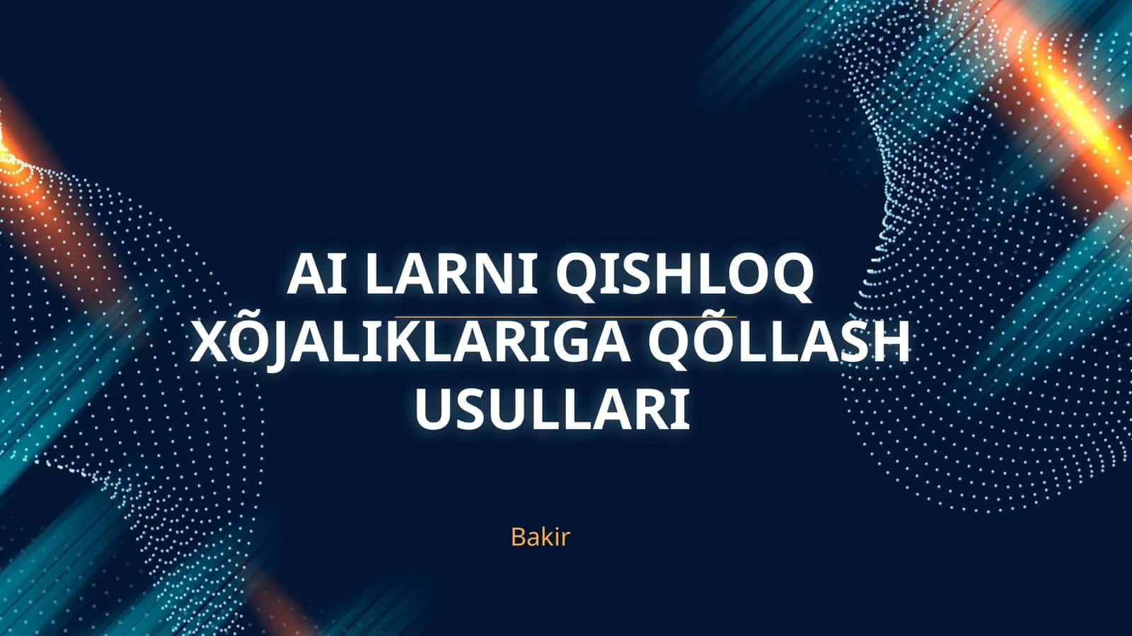 Qishloq xo‘jaligida autonom agrotexnika vositalari