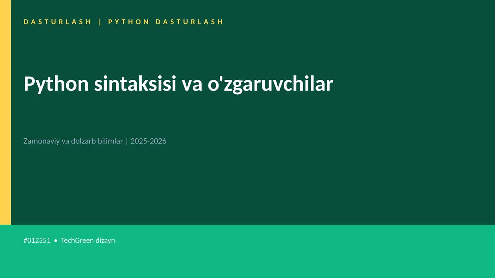 DASTURLASH | PYTHON DASTURLASH
