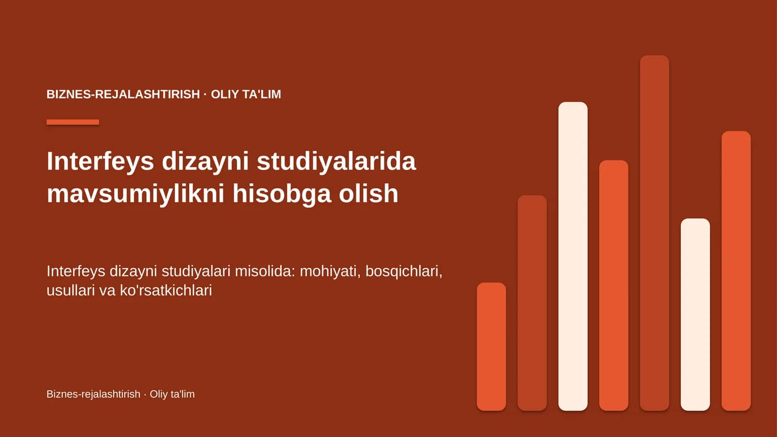 Interfeys dizayni studiyalarida mavsumiylikni hisobga olish