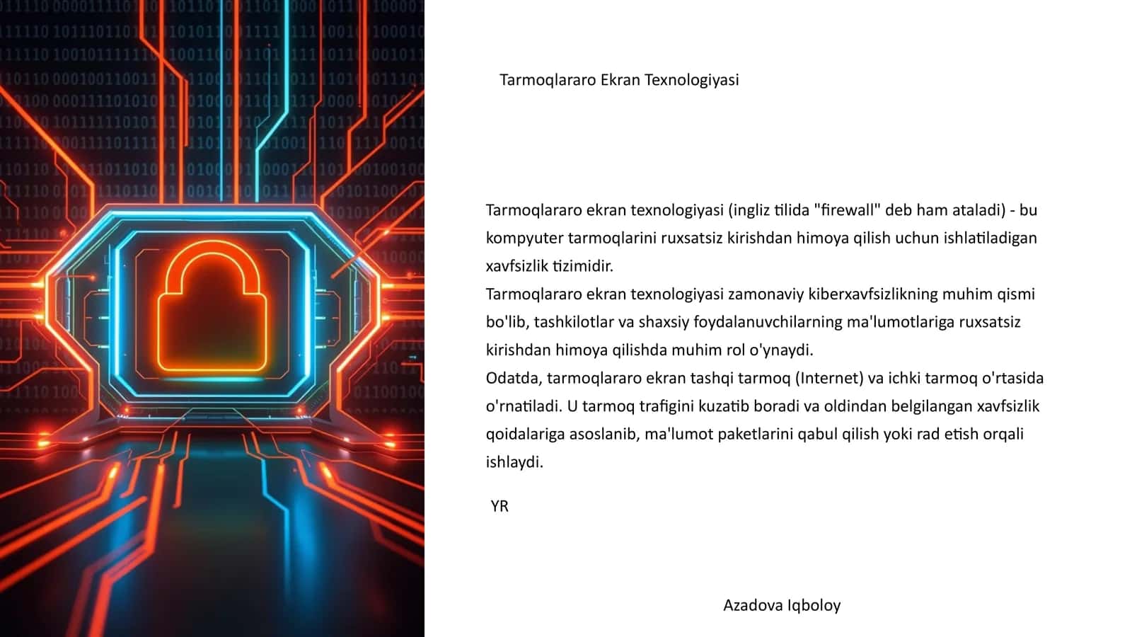 Tarmoqlararo Ekran Texnologiyasi