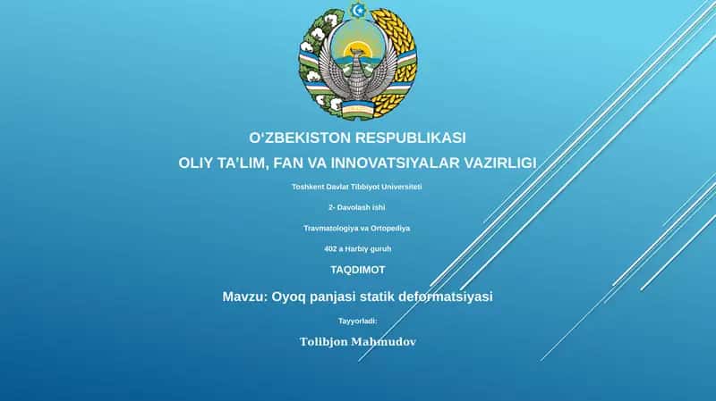 Oyoq panjasi statik deformatsiyasi