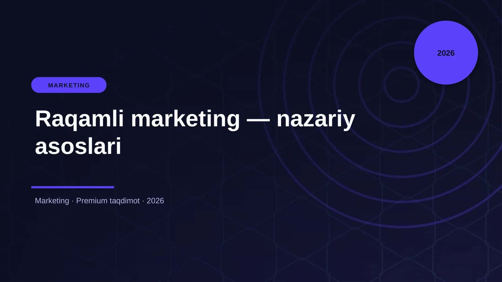 Raqamli marketing — nazariy asoslari