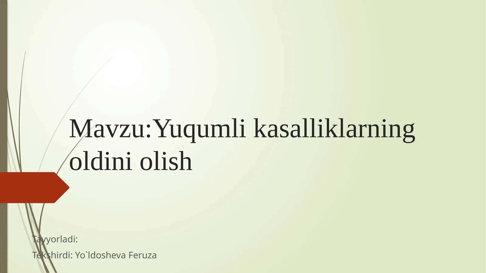 Yuqumli kasalliklarning oldini olish