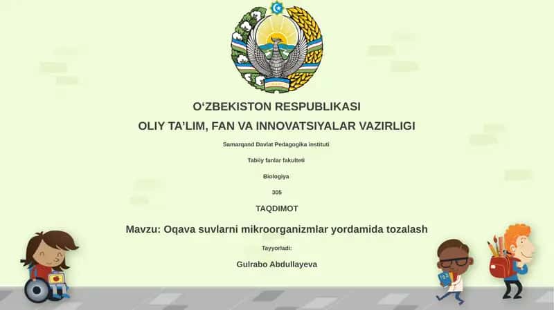 Oqava suvlarni mikroorganizmlar yordamida tozalash