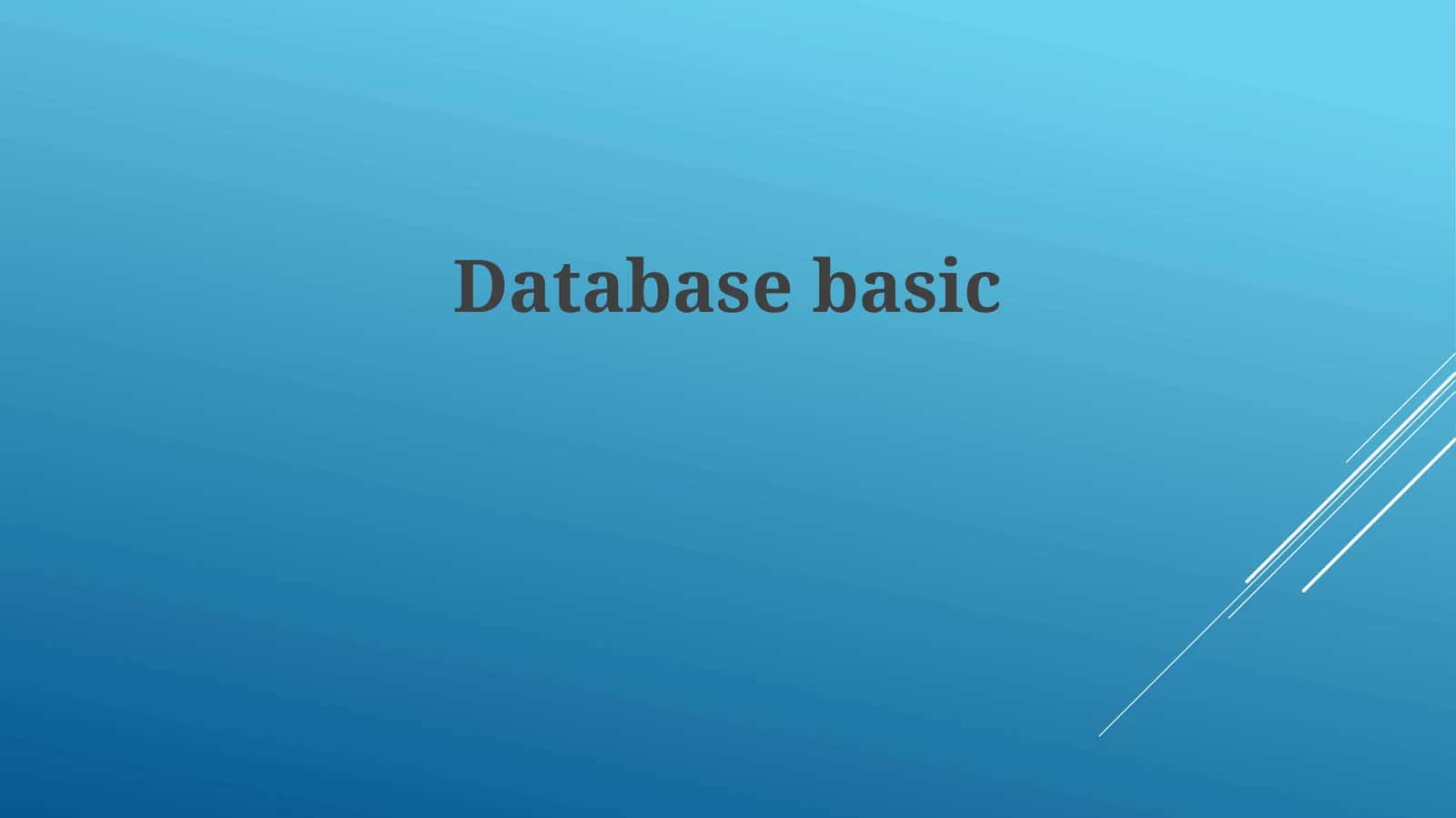 Database basic